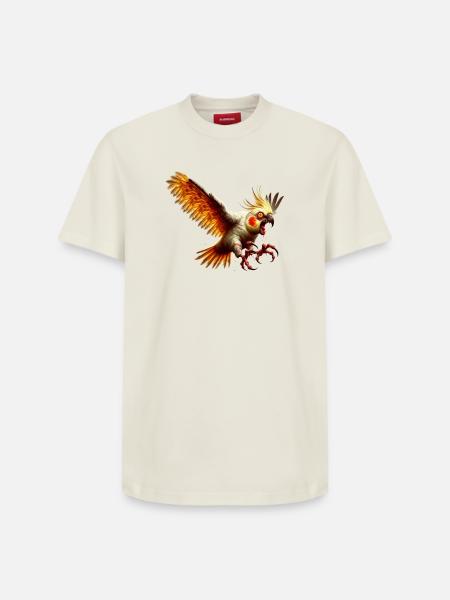 Evil Bird - Cockatiel (14) - Relaxed Unisex Supima Cotton T-Shirt – by SPREAD - off white