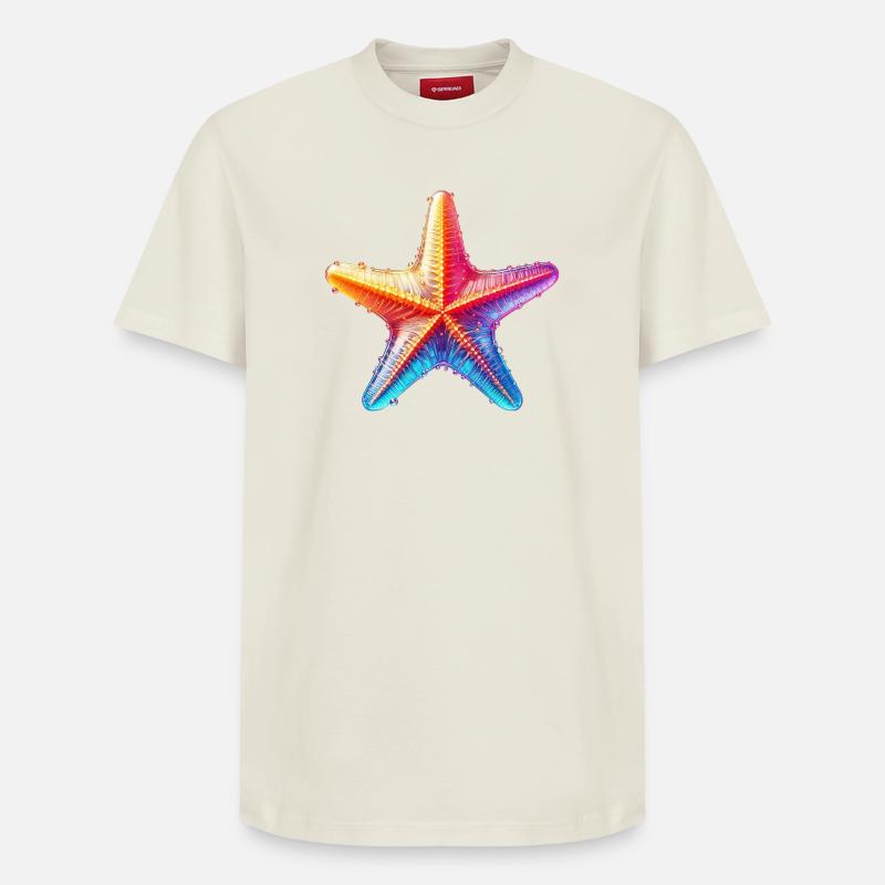 Étoile de mer - T-shirt unisexe décontracté en coton Supima – de SPREAD - blanc cassé