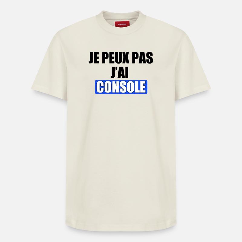 Je peux pas j'ai console - T-shirt unisexe décontracté en coton Supima – de SPREAD - blanc cassé