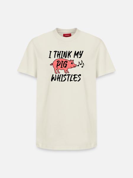 I think my pig whistles - Relaxed Unisex Supima Cotton T-Shirt – by SPREAD - off white
