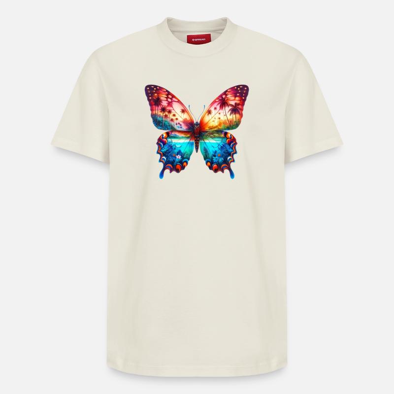 Papillon - T-shirt unisexe décontracté en coton Supima – de SPREAD - blanc cassé
