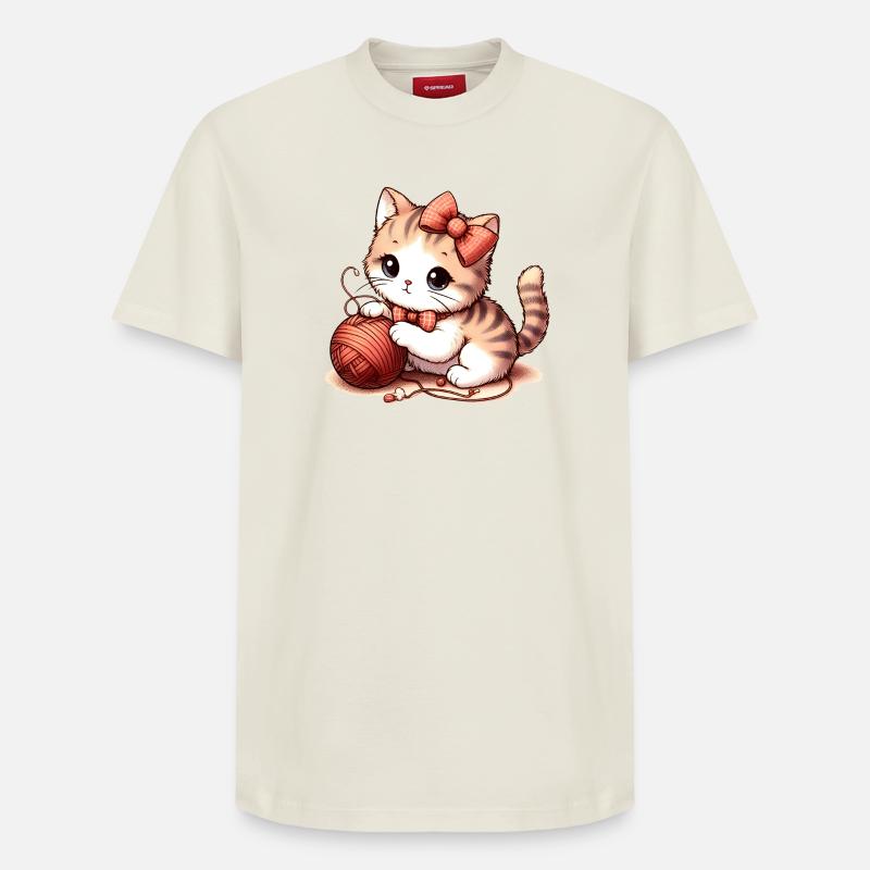 Jeu de chat - T-shirt unisexe décontracté en coton Supima – de SPREAD - blanc cassé