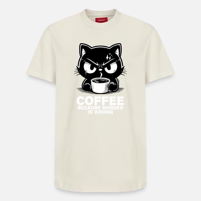 Le meurtre est mal (sombre) - T-shirt unisexe décontracté en coton Supima – de SPREAD - blanc cassé