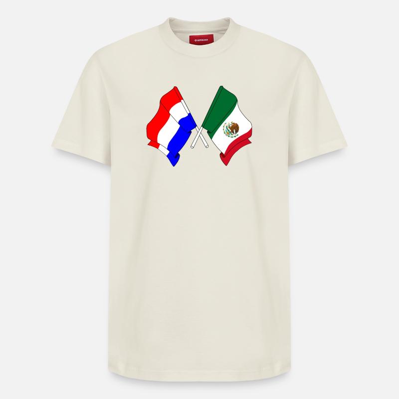 Drapeau Pays-Bas, drapeau Mexique - T-shirt unisexe décontracté en coton Supima – de SPREAD - blanc cassé