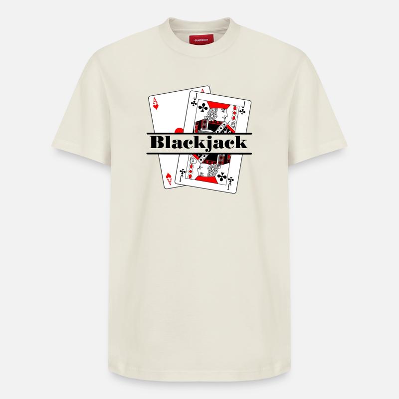 Blackjack BLACKJACK - T-shirt unisexe décontracté en coton Supima – de SPREAD - blanc cassé