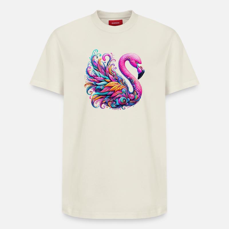 Flamant - T-shirt unisexe décontracté en coton Supima – de SPREAD - blanc cassé