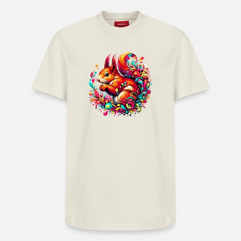 Écureuil - T-shirt unisexe décontracté en coton Supima – de SPREAD - blanc cassé