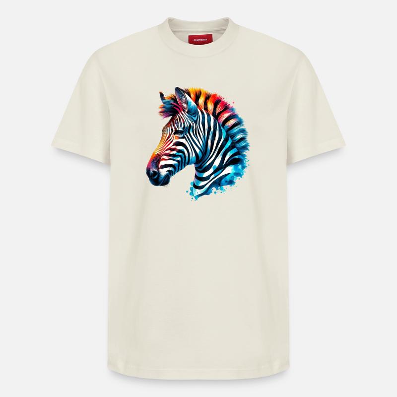 Zèbre - T-shirt unisexe décontracté en coton Supima – de SPREAD - blanc cassé