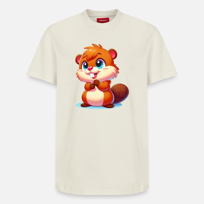 Castor - T-shirt unisexe décontracté en coton Supima – de SPREAD - blanc cassé