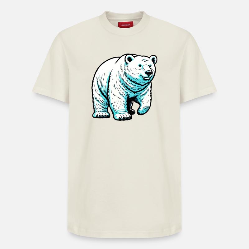 Ours blanc - T-shirt unisexe décontracté en coton Supima – de SPREAD - blanc cassé