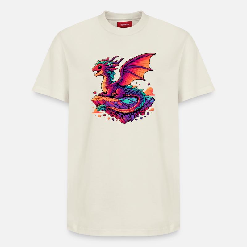 Drache - Relaxed Unisex Supima Cotton T-Shirt – von SPREAD - Naturweiß