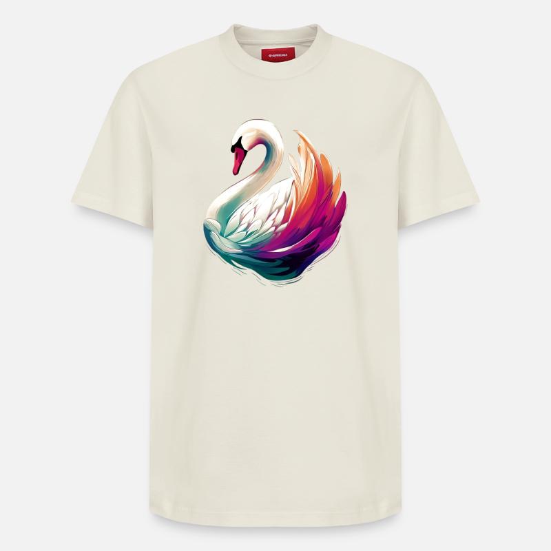 Schwan - Relaxed Unisex Supima Cotton T-Shirt – von SPREAD - Naturweiß