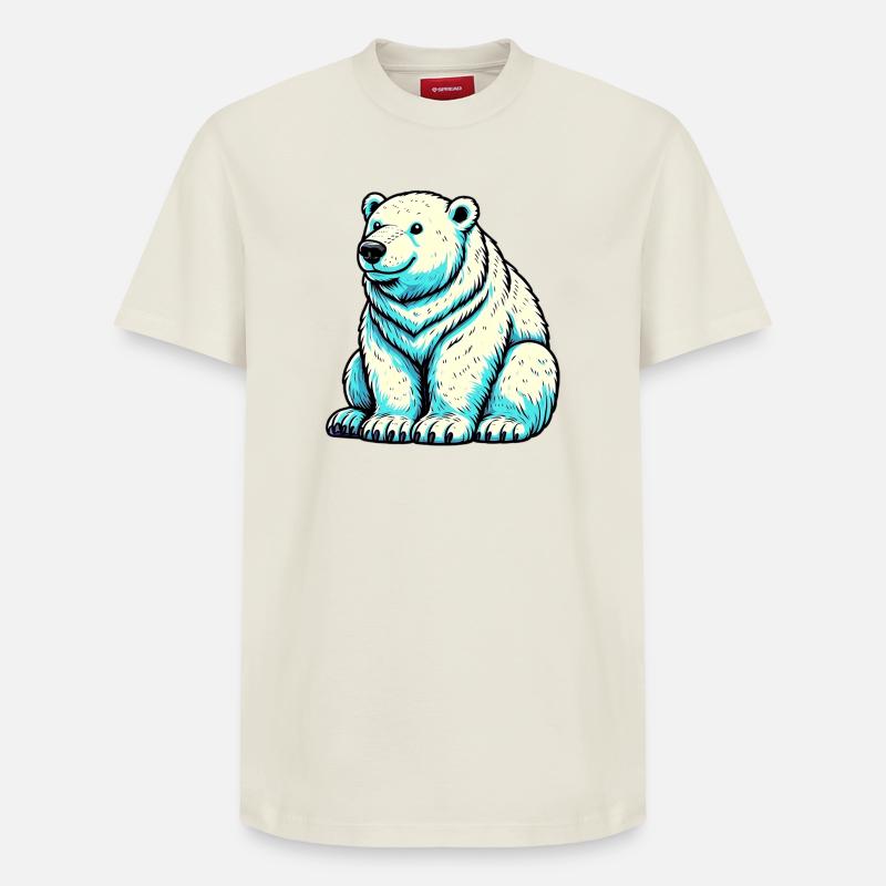 Ours blanc - T-shirt unisexe décontracté en coton Supima – de SPREAD - blanc cassé