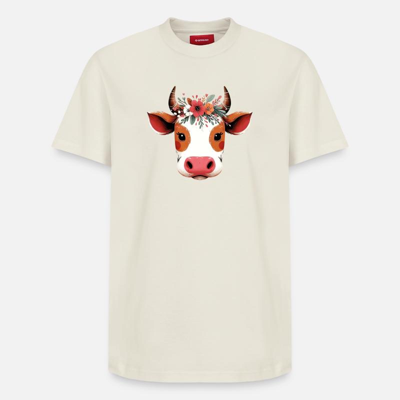 Kuh - Relaxed Unisex Supima Cotton T-Shirt – von SPREAD - Naturweiß