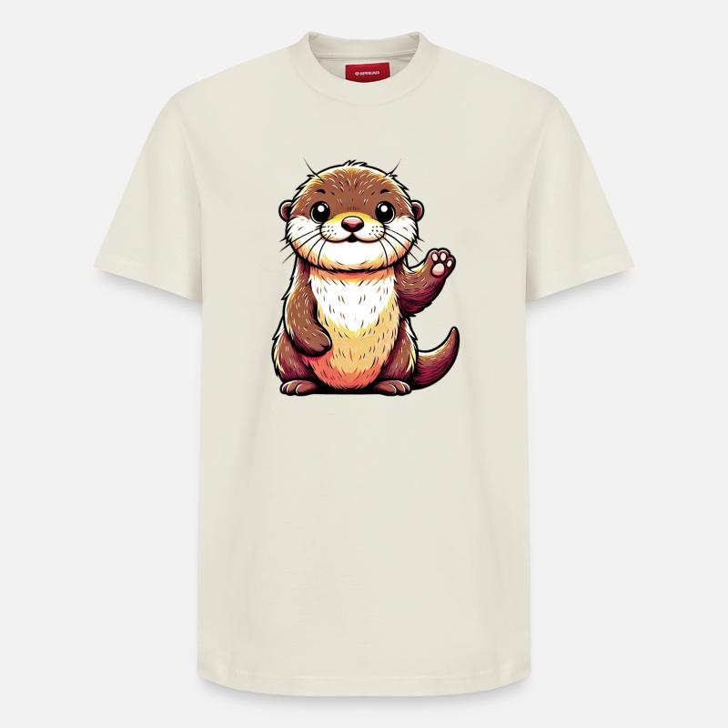 Loutre - T-shirt unisexe décontracté en coton Supima – de SPREAD - blanc cassé