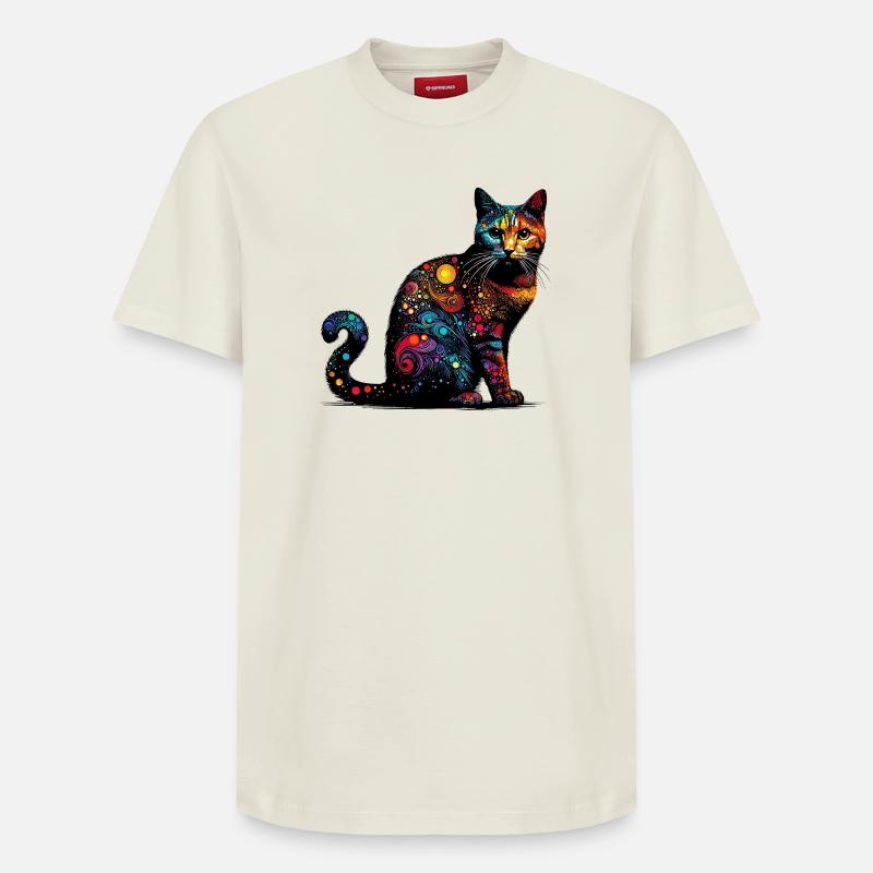 Chat - T-shirt unisexe décontracté en coton Supima – de SPREAD - blanc cassé