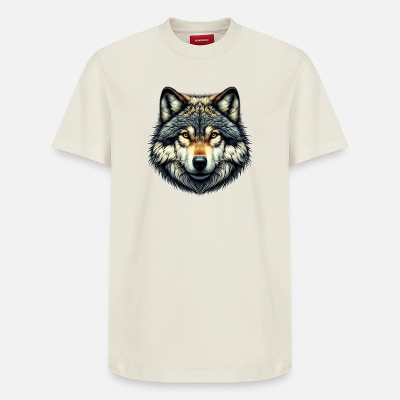 Wolf - Relaxed Unisex Supima Cotton T-Shirt – von SPREAD - Naturweiß