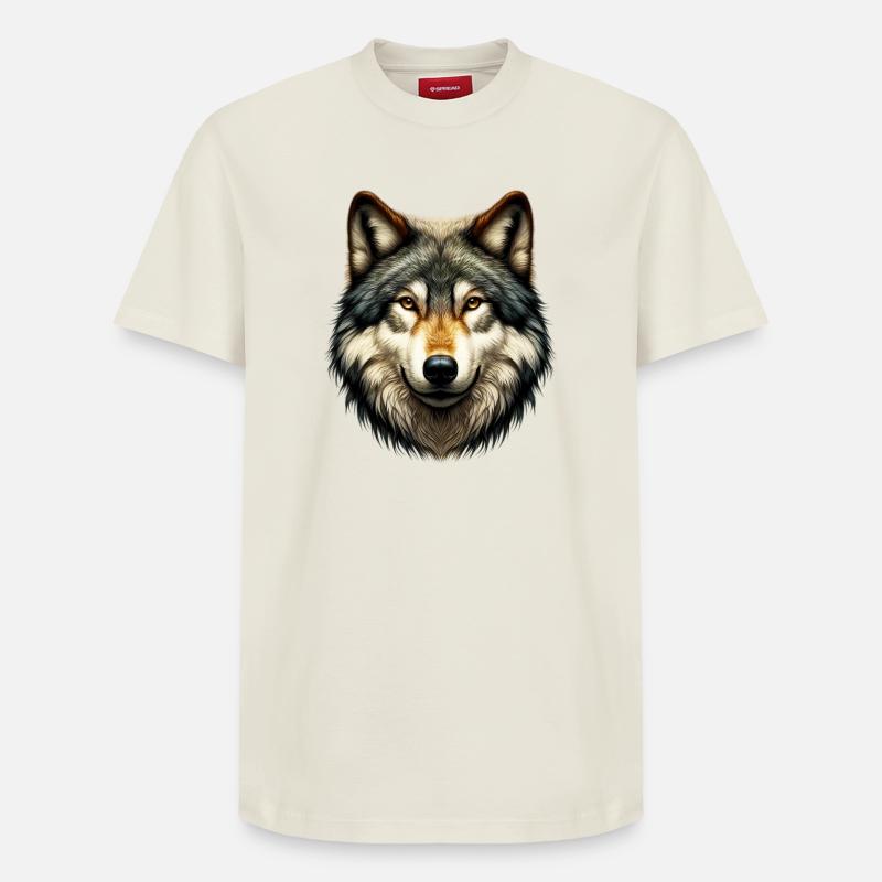 Loup - T-shirt unisexe décontracté en coton Supima – de SPREAD - blanc cassé
