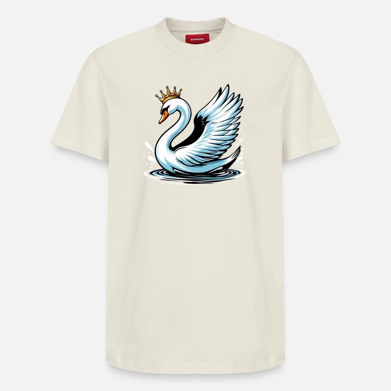 Schwan - Relaxed Unisex Supima Cotton T-Shirt – von SPREAD - Naturweiß