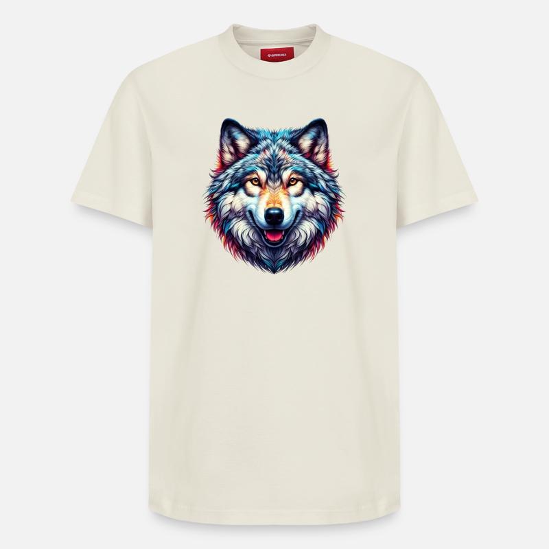Loup - T-shirt unisexe décontracté en coton Supima – de SPREAD - blanc cassé