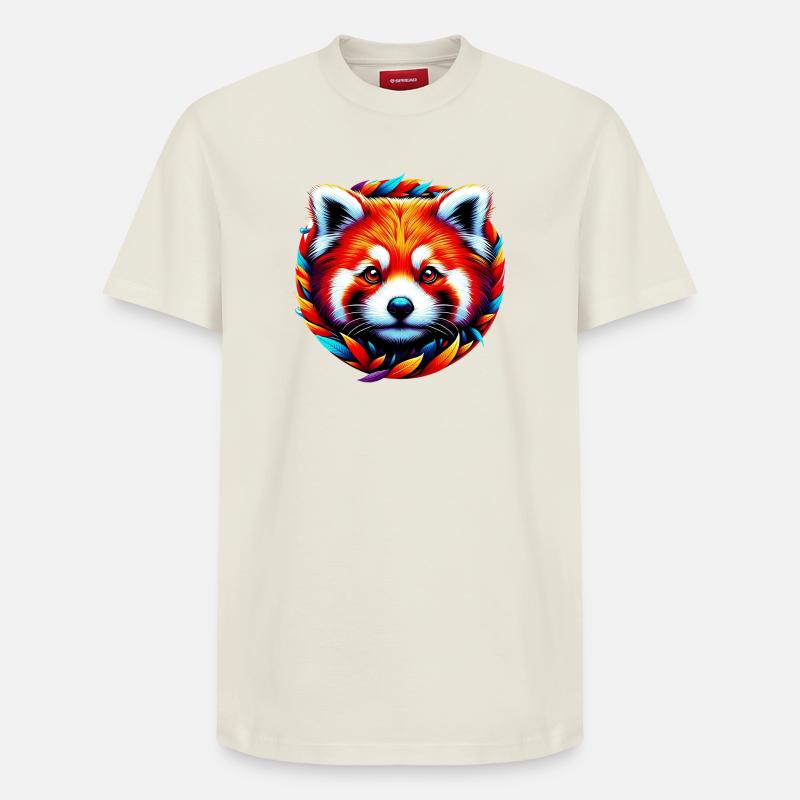 Petit panda - T-shirt unisexe décontracté en coton Supima – de SPREAD - blanc cassé