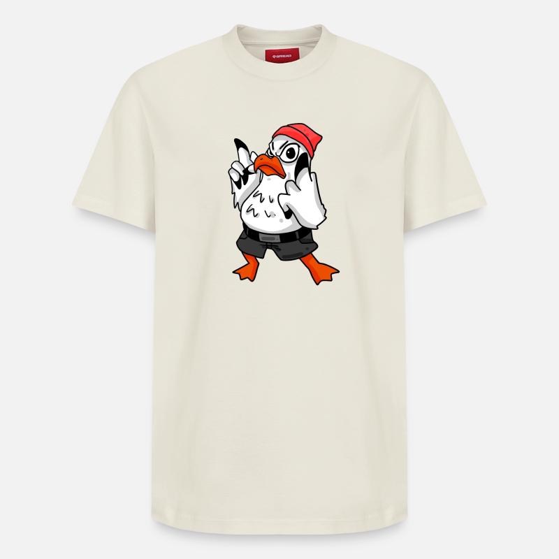 Mouette Cool - T-shirt unisexe décontracté en coton Supima – de SPREAD - blanc cassé