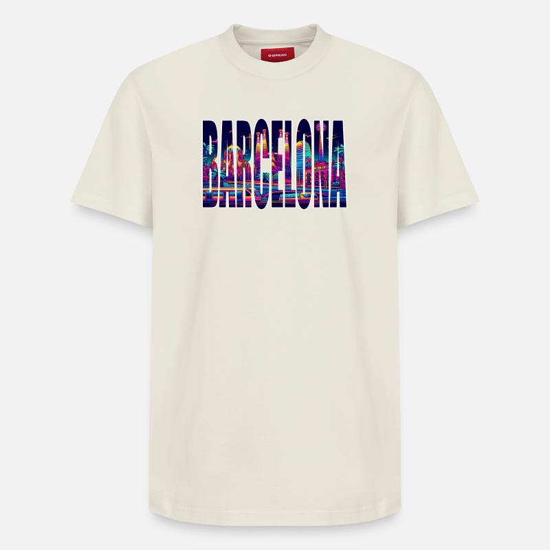 Barcelona - T-shirt unisexe décontracté en coton Supima – de SPREAD - blanc cassé