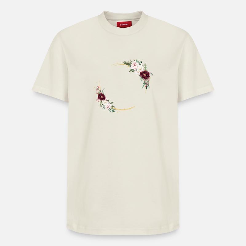 Cercle de fleurs personnalisable - T-shirt unisexe décontracté en coton Supima – de SPREAD - blanc cassé