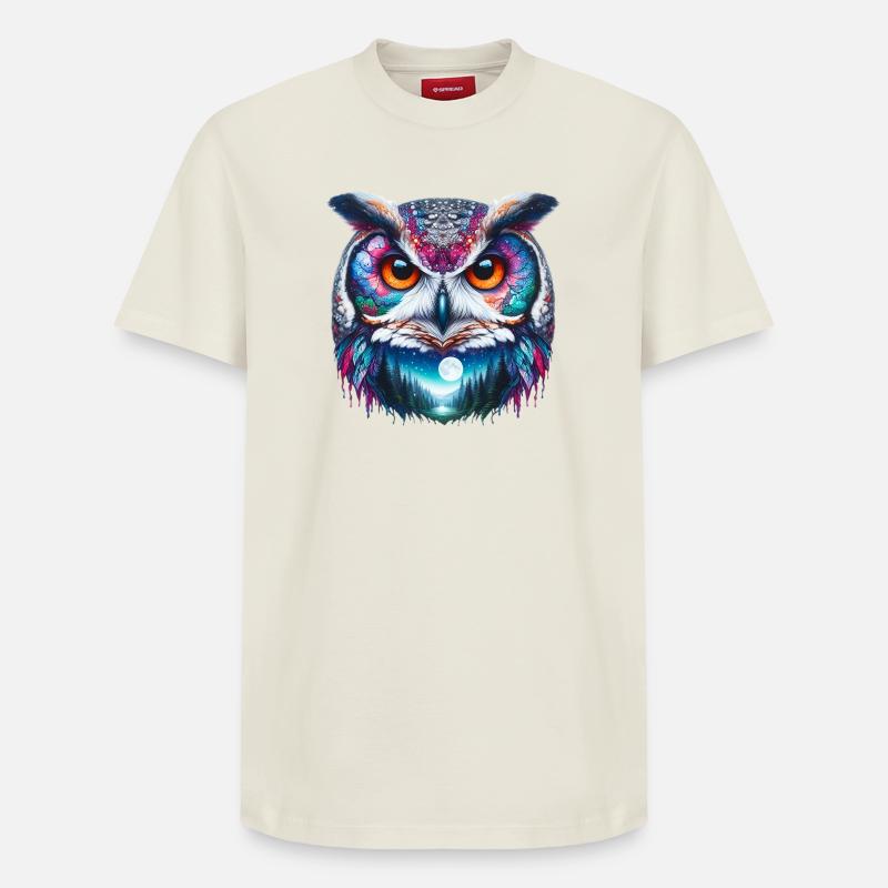 Hibou - T-shirt unisexe décontracté en coton Supima – de SPREAD - blanc cassé