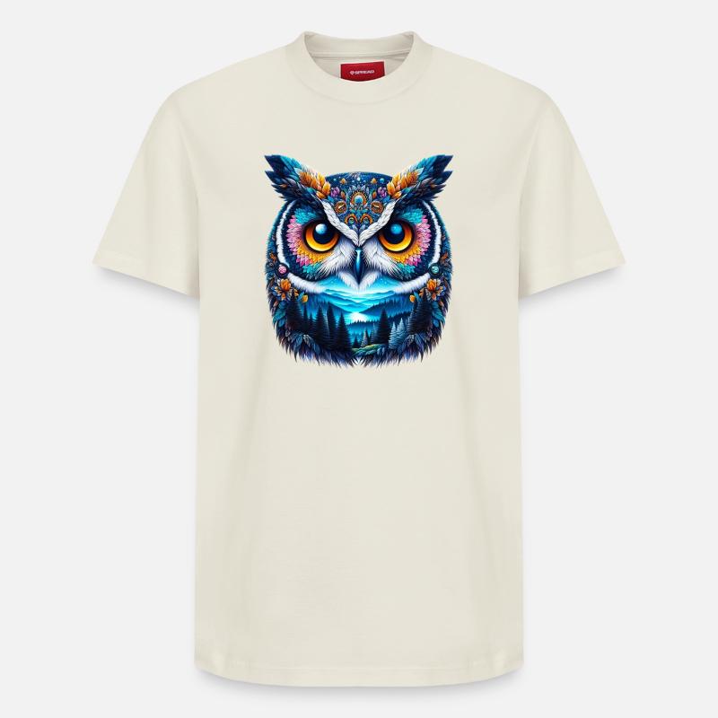Hibou - T-shirt unisexe décontracté en coton Supima – de SPREAD - blanc cassé