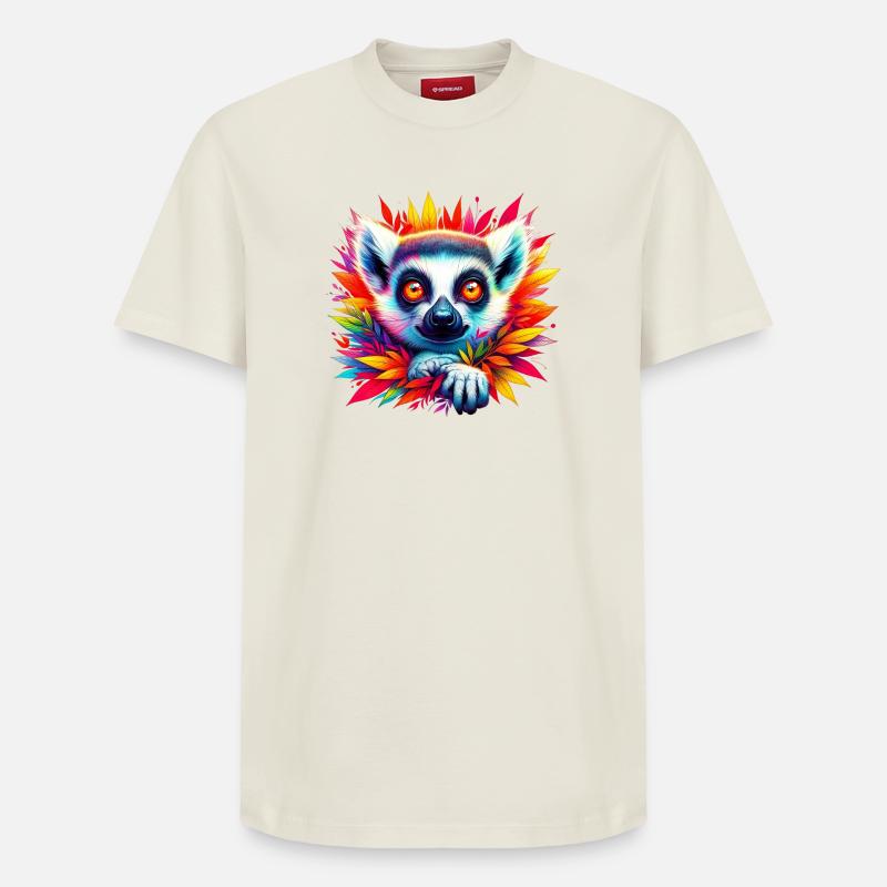Lémurien - T-shirt unisexe décontracté en coton Supima – de SPREAD - blanc cassé