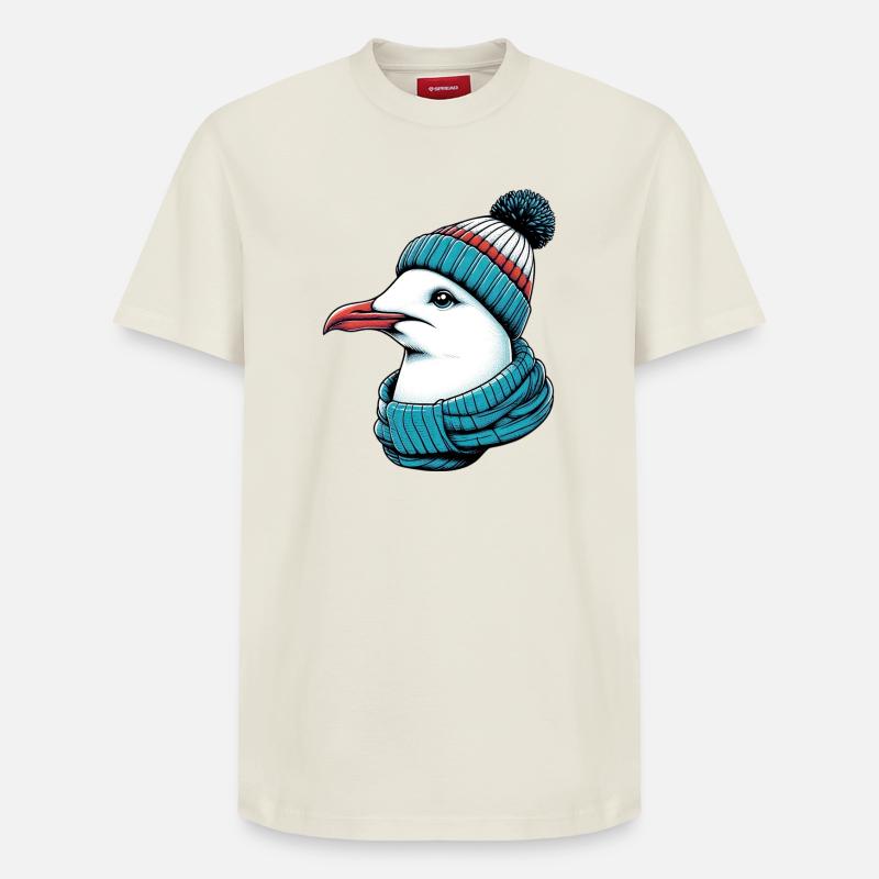 Mouette - T-shirt unisexe décontracté en coton Supima – de SPREAD - blanc cassé