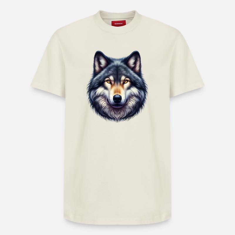 Wolf - Relaxed Unisex Supima Cotton T-Shirt – von SPREAD - Naturweiß