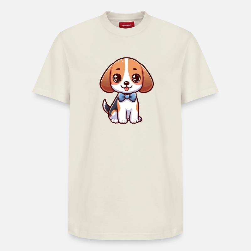 Mignon petit Beagle - T-shirt unisexe décontracté en coton Supima – de SPREAD - blanc cassé