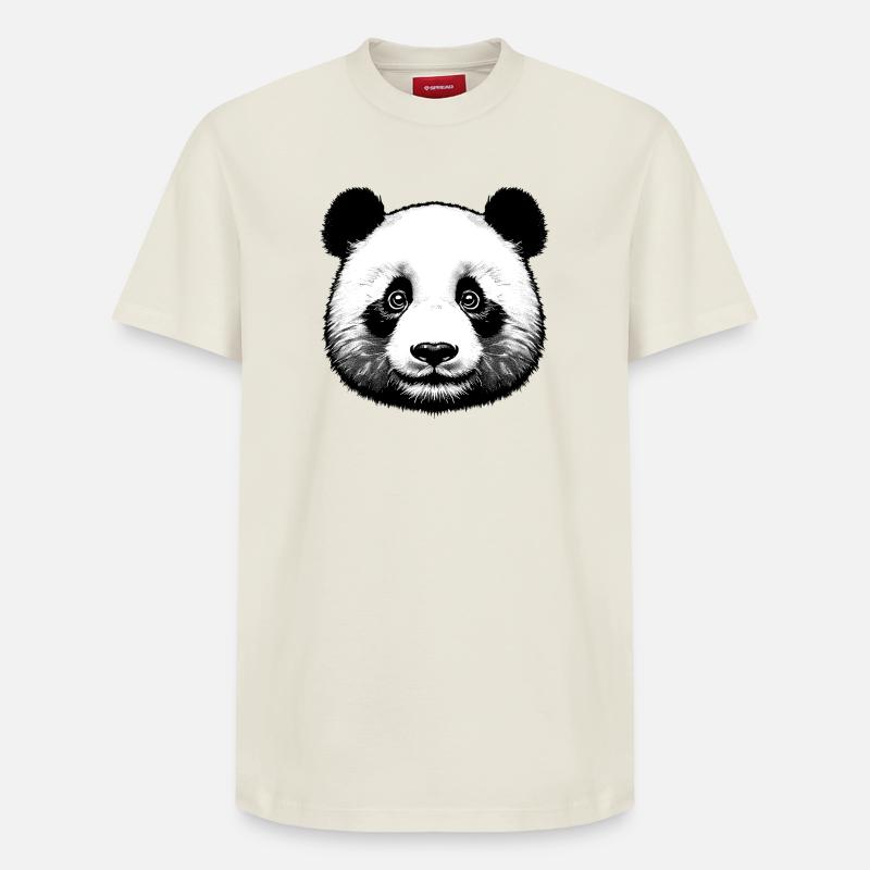 Panda - T-shirt unisexe décontracté en coton Supima – de SPREAD - blanc cassé