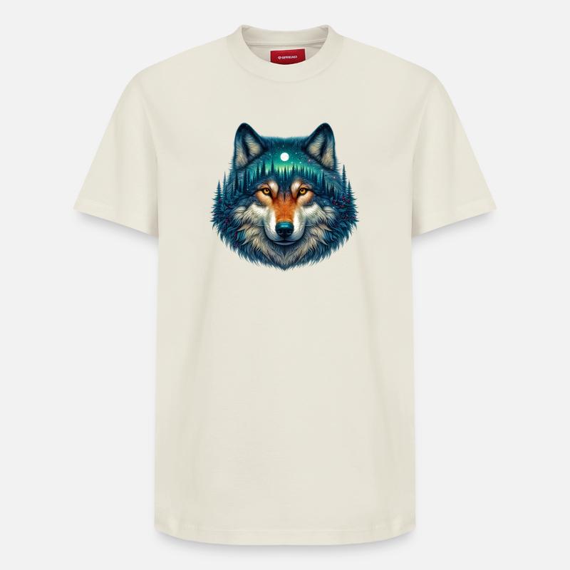 Loup - T-shirt unisexe décontracté en coton Supima – de SPREAD - blanc cassé