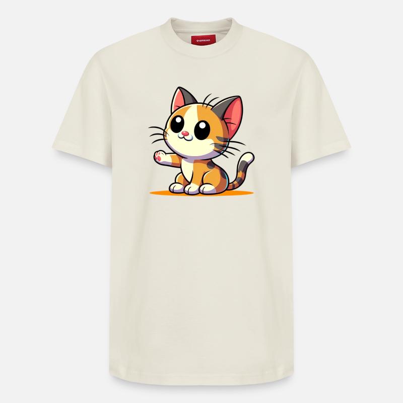 Chat - T-shirt unisexe décontracté en coton Supima – de SPREAD - blanc cassé