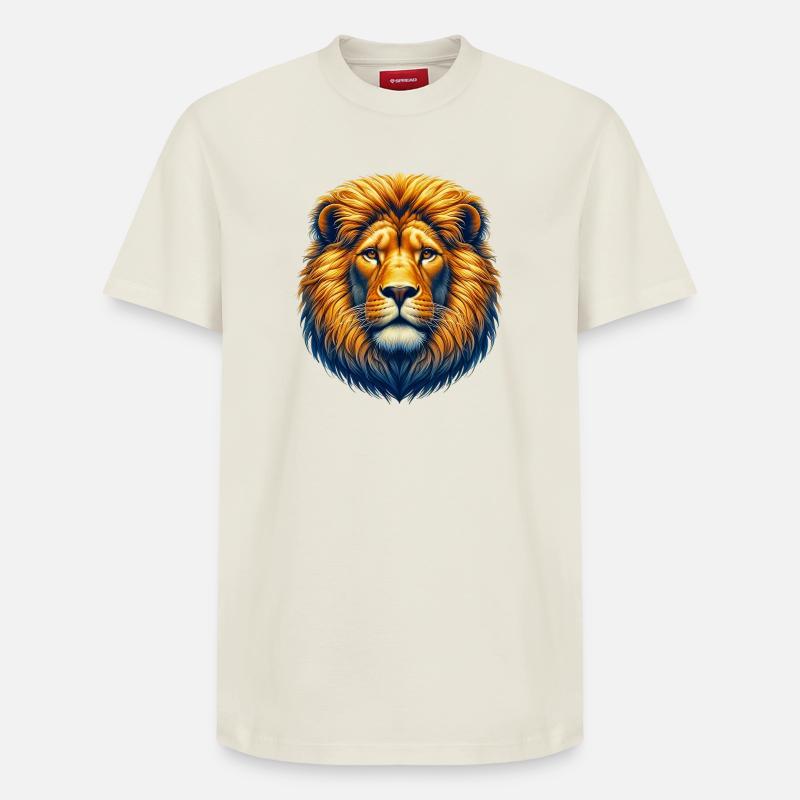 Lion - T-shirt unisexe décontracté en coton Supima – de SPREAD - blanc cassé