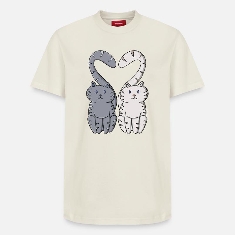 Verliebte Kätzchen - Relaxed Unisex Supima Cotton T-Shirt – von SPREAD - Naturweiß