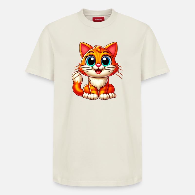 Chat - T-shirt unisexe décontracté en coton Supima – de SPREAD - blanc cassé