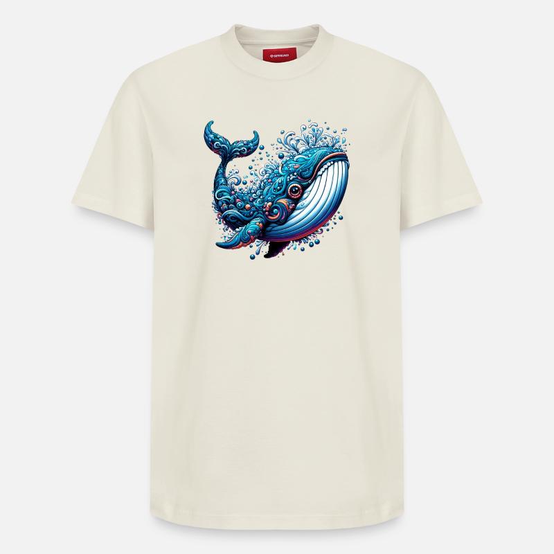 Baleine - T-shirt unisexe décontracté en coton Supima – de SPREAD - blanc cassé