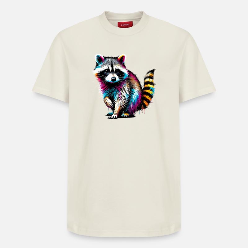 Raton laveur - T-shirt unisexe décontracté en coton Supima – de SPREAD - blanc cassé