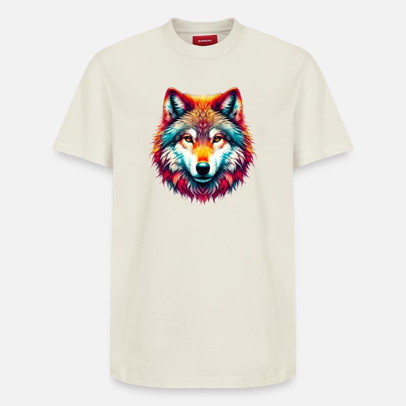 Loup - T-shirt unisexe décontracté en coton Supima – de SPREAD - blanc cassé