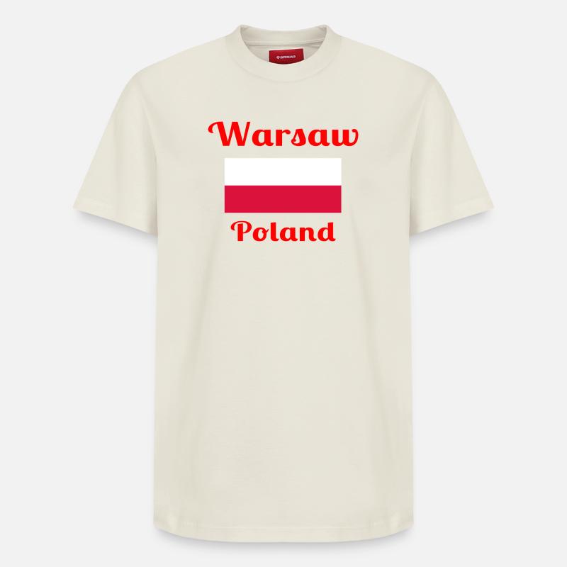 Varsovie, Pologne - Imprimés élégants - T-shirt unisexe décontracté en coton Supima – de SPREAD - blanc cassé