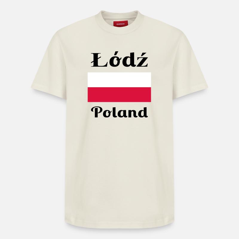 Łódź, Pologne - Imprimés élégants - T-shirt unisexe décontracté en coton Supima – de SPREAD - blanc cassé