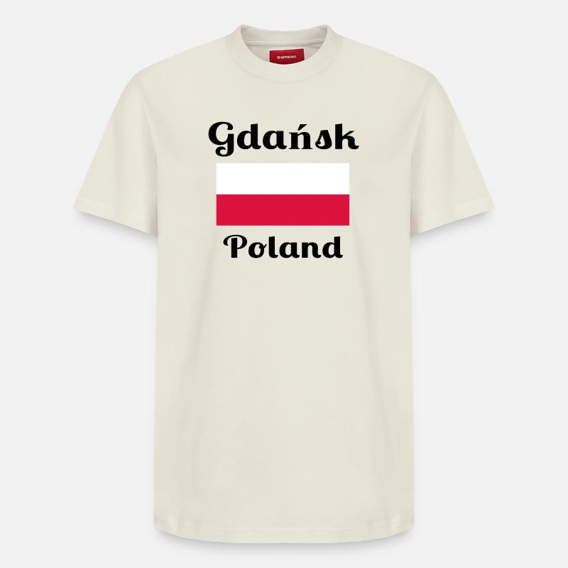 Gdańsk, Pologne - Imprimés élégants - T-shirt unisexe décontracté en coton Supima – de SPREAD - blanc cassé