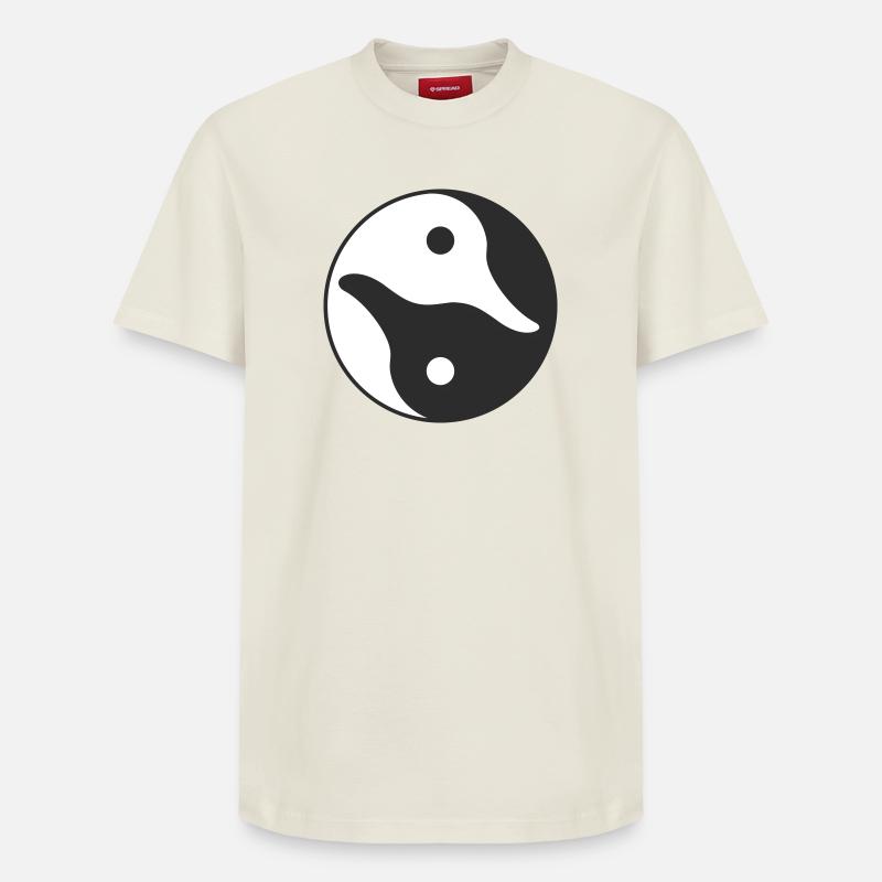 Canard Yin Yang - T-shirt unisexe décontracté en coton Supima – de SPREAD - blanc cassé
