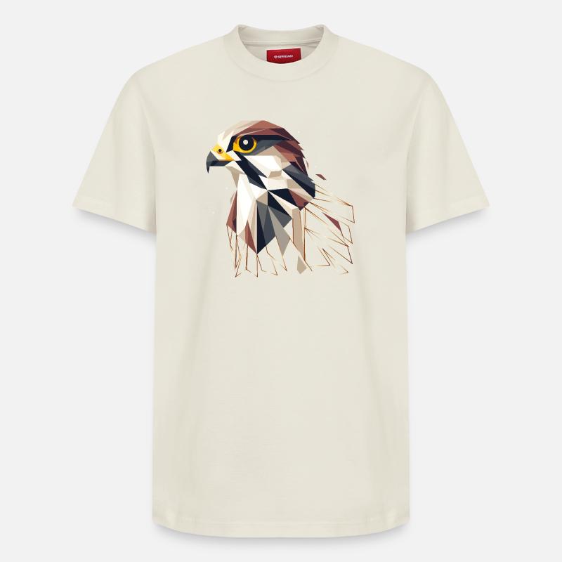 Faucon géométrique – élégance et précision - T-shirt unisexe décontracté en coton Supima – de SPREAD - blanc cassé