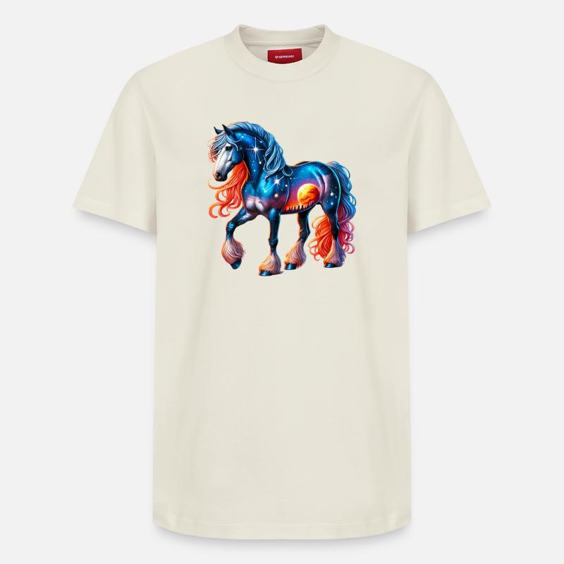 Pferd - Relaxed Unisex Supima Cotton T-Shirt – von SPREAD - Naturweiß