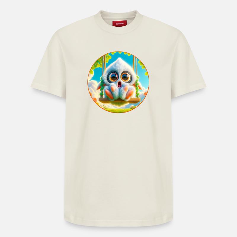 Mignon monstre câlin - T-shirt unisexe décontracté en coton Supima – de SPREAD - blanc cassé
